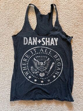 Dan + Shay Gray Graphic Tank
